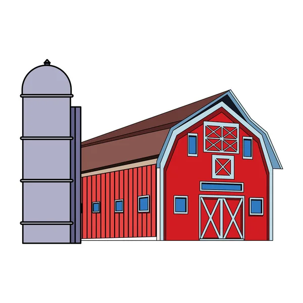 Wooden Farm barn and granary design — 스톡 벡터