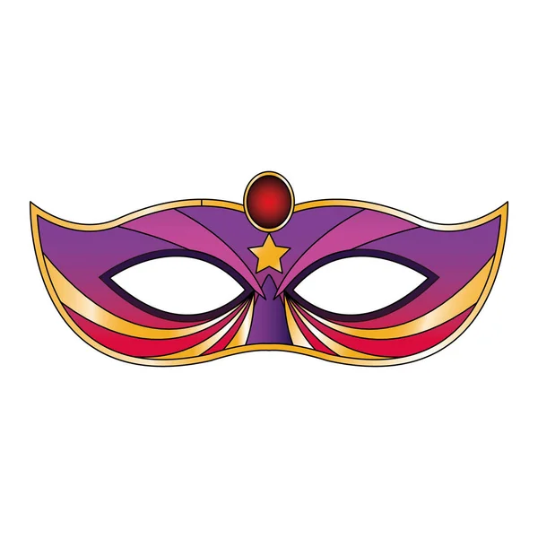 Mardi gras maske symbol auf weißem hintergrund — Stockvektor