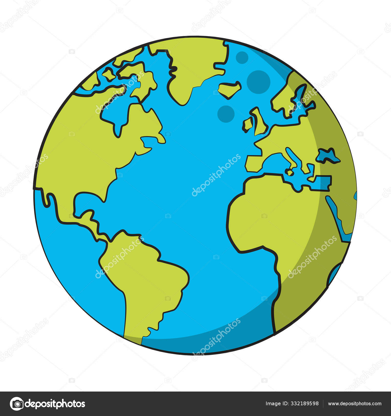 Carte du monde globe terrestre dessin animé Vecteur par ©jemastock