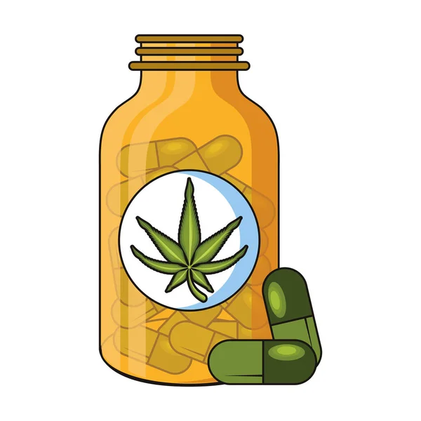 Cannabis martihuana sativa cáñamo dibujos animados — Archivo Imágenes Vectoriales