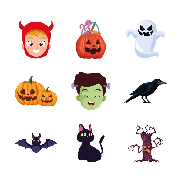 Pacote de ícones halloween set — Vetor de Stock