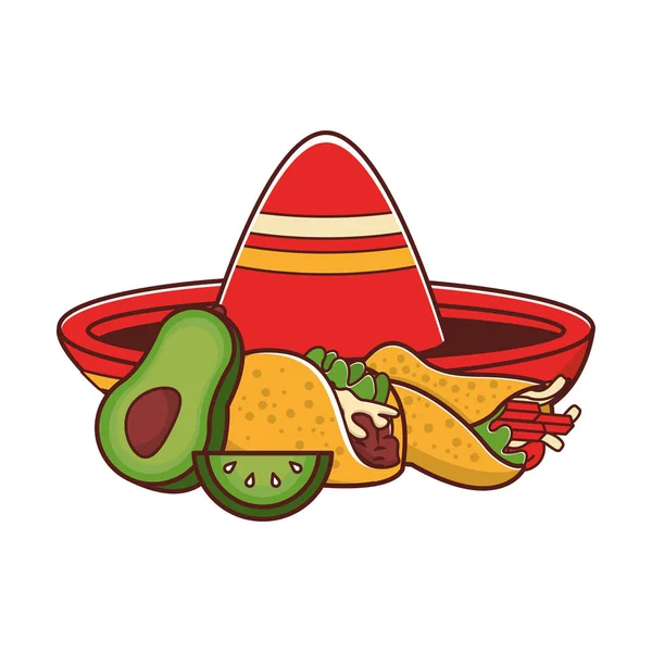 Mexico kultur och livsmedel karikatyrer — Stock vektor