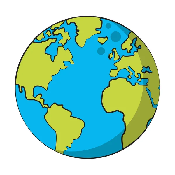 Wereld kaart Earth Globe cartoon — Stockvector