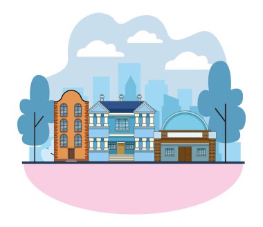 Kentsel binalar ve şehir mimarisi siyah beyaz