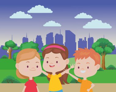 Sevimli mutlu çocuklar eğleniyor