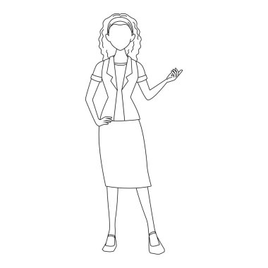 Ayakta duran iş kadını, düz tasarım