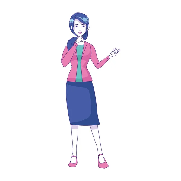 Mujer de negocios con ropa ejecutiva, diseño plano — Vector de stock