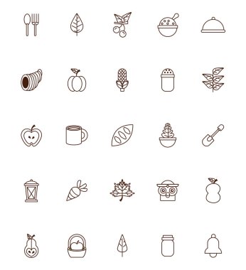 Bir sürü şükran günü simgesi