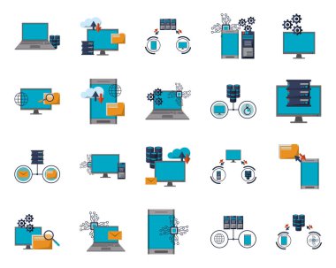 veri merkezi aktarım bilgi simgelerinin demeti
