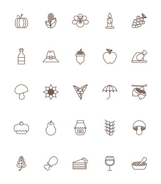 Bir sürü şükran günü simgesi