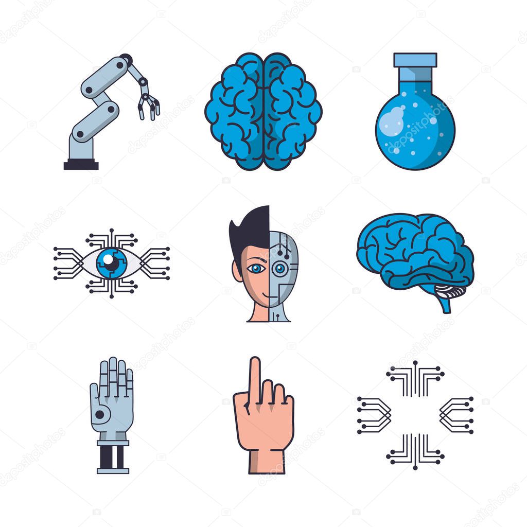 bundle of artificial intelligence icons