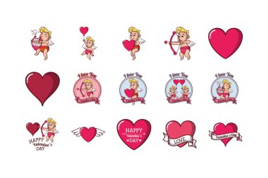 Bir deste mutlu sevgililer günü ikonu