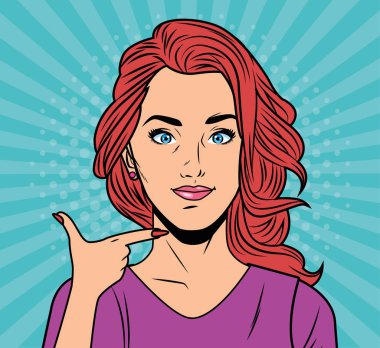 young girl pop art style character