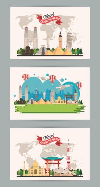 travel around the world design with bundle scenes