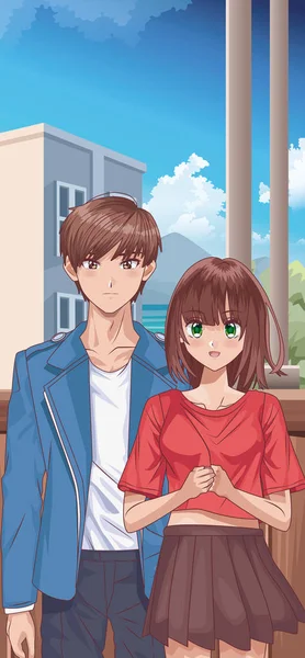 Vektorgrafiken Couple Anime Vektorbilder Couple Anime Depositphotos