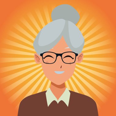 yaşlı kadın gülümseyen ve mutlu