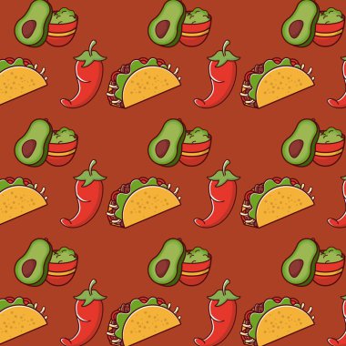 Meksika yemeği gastronomisi arka plan kalıbı