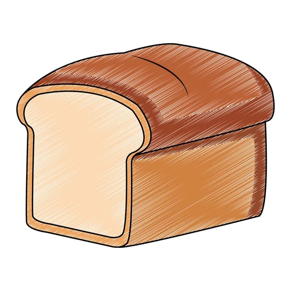 Taze ekmek izole karalama — Stok Vektör