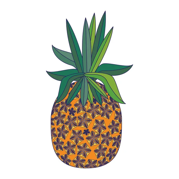 美味的热带水果图标卡通 — 图库矢量图片