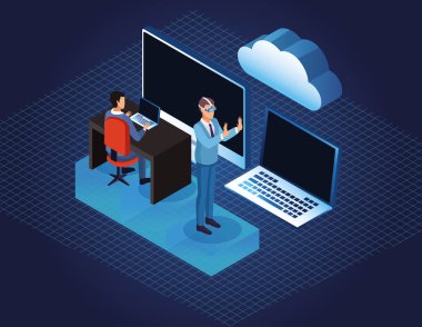 Sanal gerçeklik ve arkadaşlar karikatürler