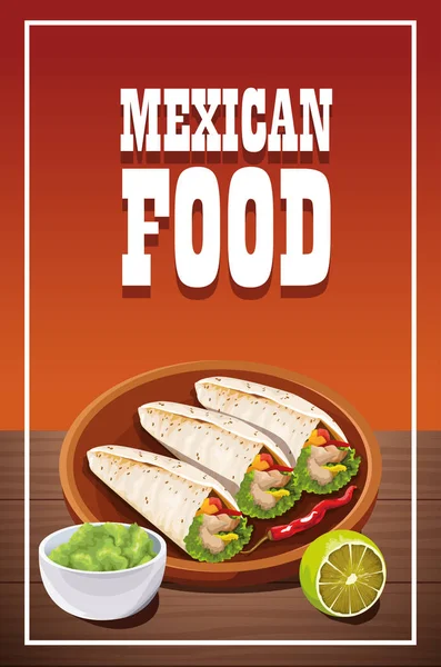 Delicioso diseño de cartelera de comida mexicana — Vector de stock