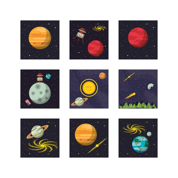 Conjunto de ícones do espaço — Vetor de Stock