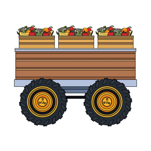 Farm load of boxes with vegetables — Stock Vector