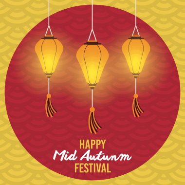 Mutlu sonbahar festivali kartları.