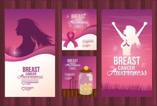 Borstkanker bewustzijn fundraiser ontwerp — Stockvector