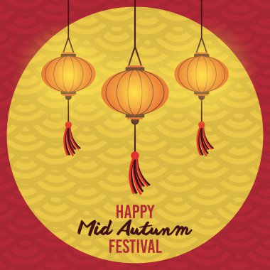 Mutlu sonbahar festivali kartları.