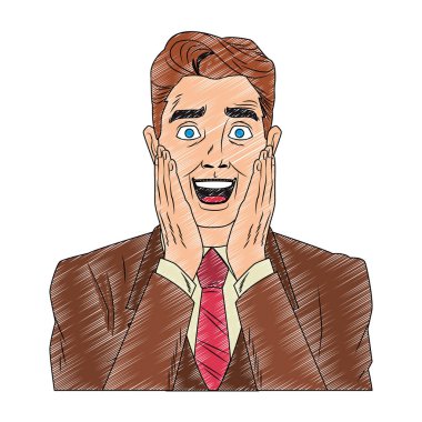 İşadamı pop art karikatür karalama