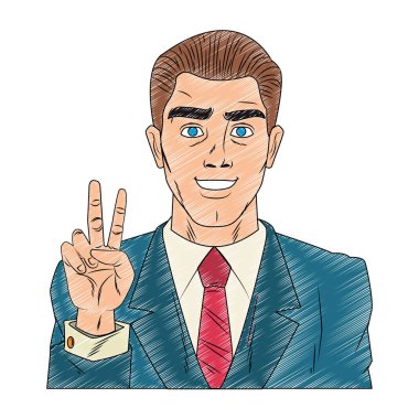 İşadamı pop art karikatür karalama