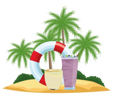 yaz plaj ve tatil karikatür