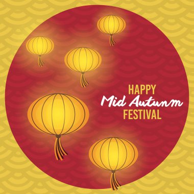 Mutlu sonbahar festivali kartları.