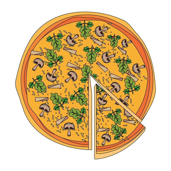 Lezzetli İtalyan pizza tasarımı — Stok Vektör