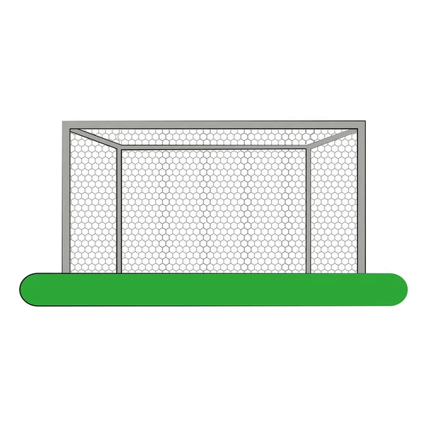 Soccer football goal frontview cartoon — Stock Vector