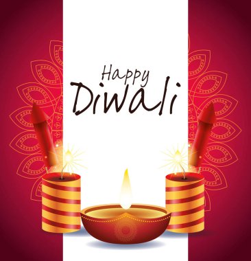 Mutlu Diwali Hint Kutlama Tasarımı