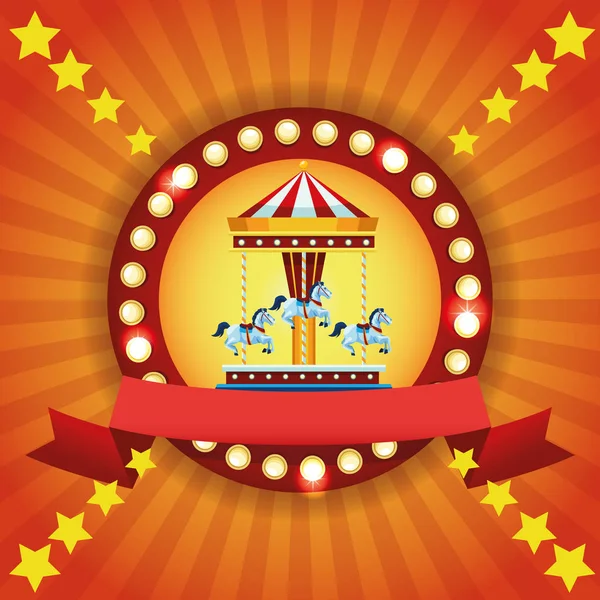 Circus fair festival kleurrijk embleem — Stockvector