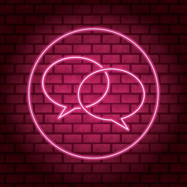 Düşünce kabarcığı pembe neon