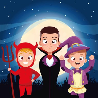 Karanlık cadılar bayramı sahnesi.