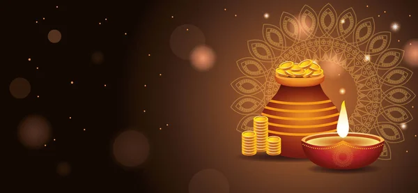 Happy Diwali Indian Celebration Design — Stock Vector