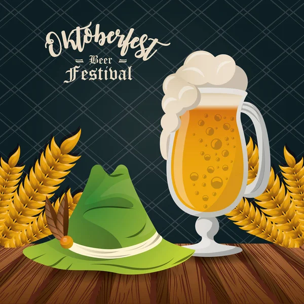 Oktoberfest Celebration, conception de bannière de festival de bière — Image vectorielle