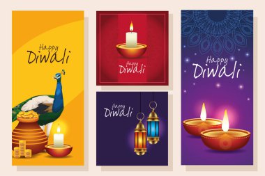 Mutlu Diwali Hint Kutlama Tasarımı