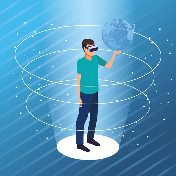 Virtuele realiteit briltechnologie — Stockvector