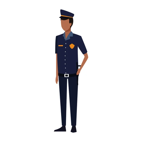 Rendőr férfi álló ikon — Stock Vector