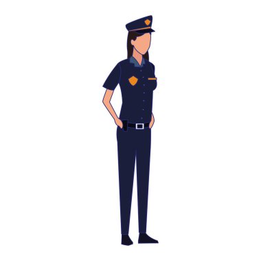 Polis kadın ikon ayakta