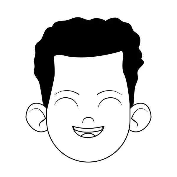 Menino sorrindo ícone, design plano — Vetor de Stock