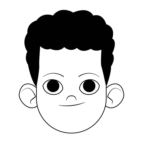 Boy face icon, flat design — Stock Vector