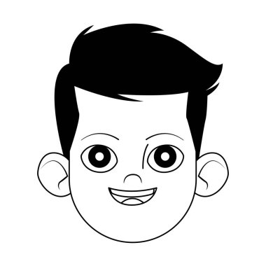 Mutlu çocuk yüzü simgesi, düz tasarım