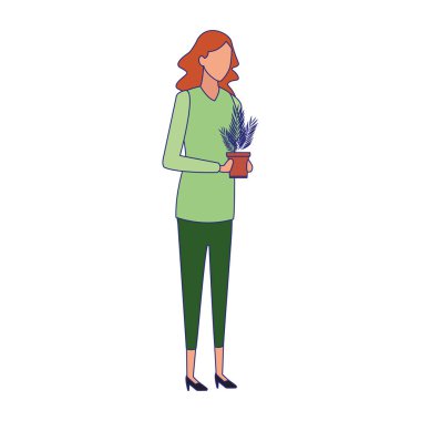 Avatar kadın elinde bir saksı tutuyor.